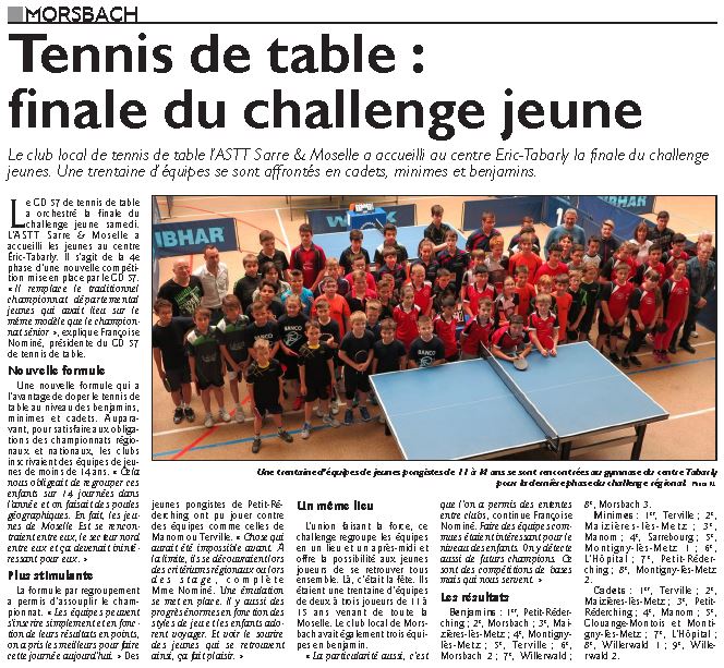 2016-05-18 - RL du 18-05-2016-pages locales Forbach - challenge jeunes